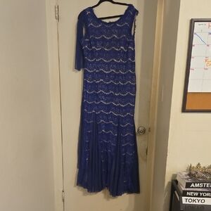Cindy USA Royal Blue Lace Evening Gown | 3XL